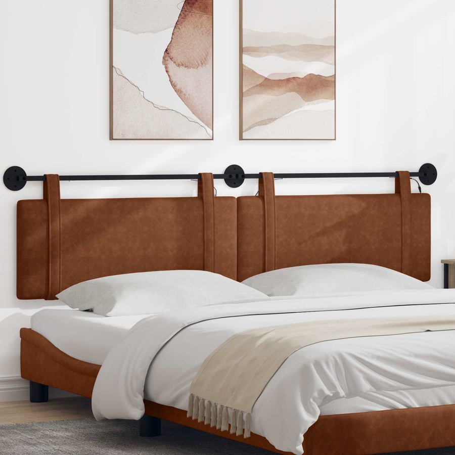 Hangend hoofdbord Met LED-verlichting Bruin Antiek PU