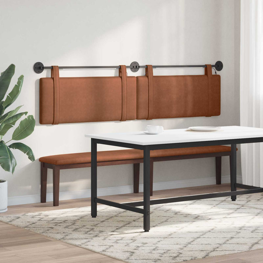 Hangend hoofdbord Met LED-verlichting Bruin Antiek PU