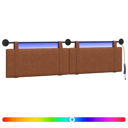 Hangend hoofdbord Met LED-verlichting Bruin Antiek PU