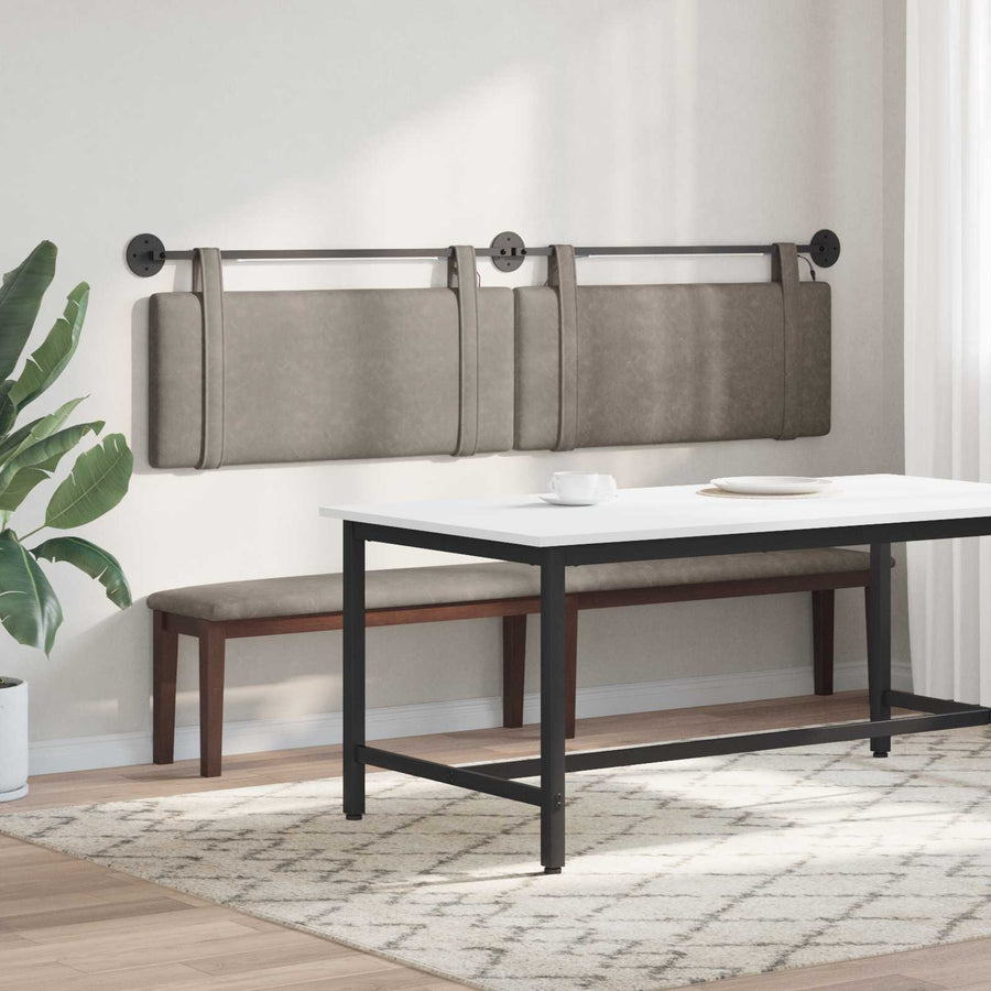 Hangend hoofdbord Met LED-verlichting Grijs Antiek PU