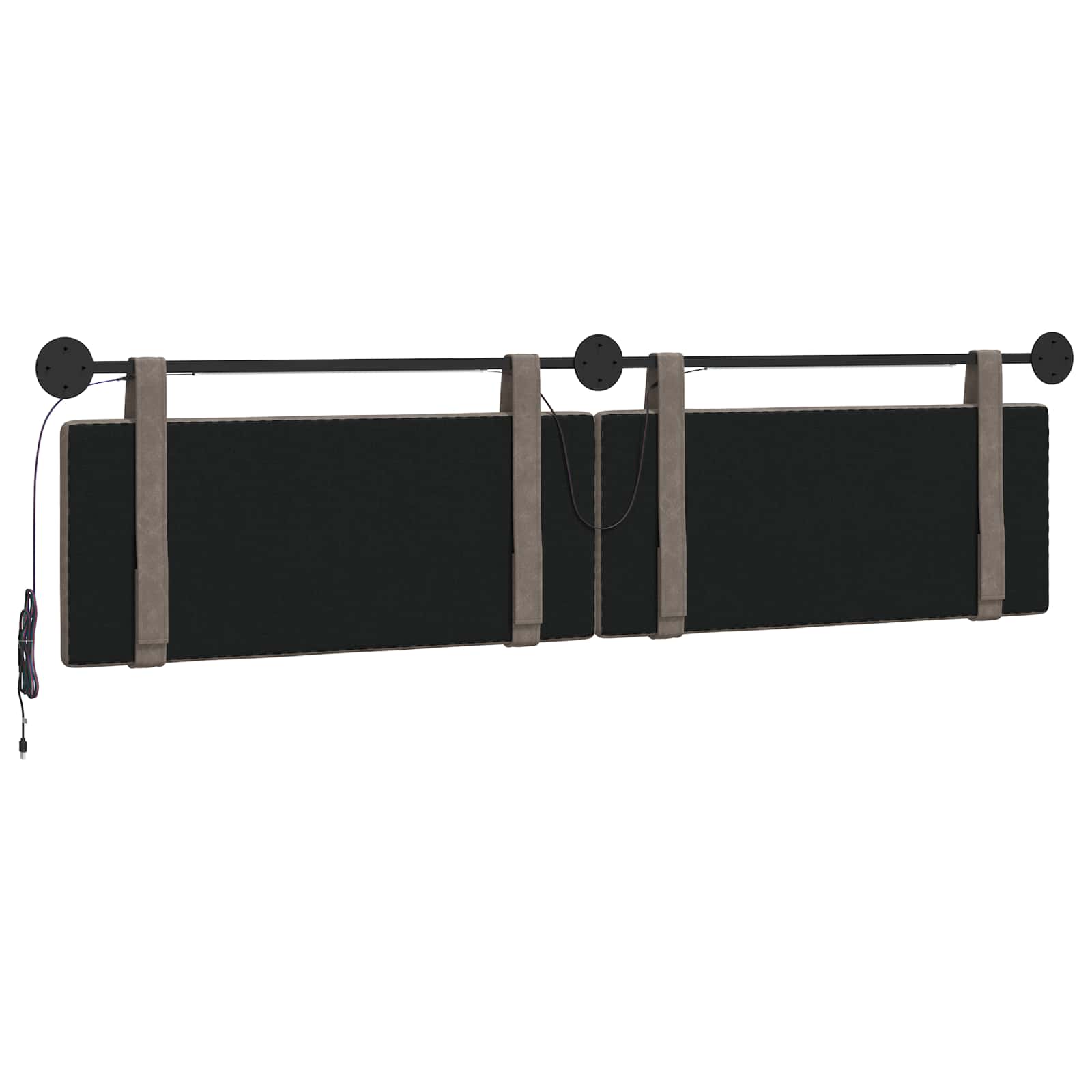 Hangend hoofdbord Met LED-verlichting Grijs Antiek PU