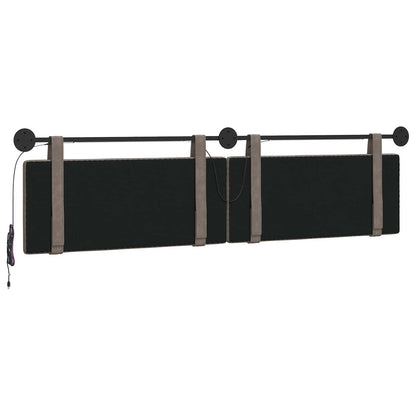 Hangend hoofdbord Met LED-verlichting Grijs Antiek PU