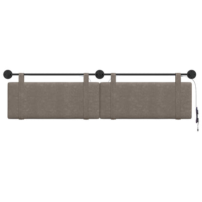 Hangend hoofdbord Met LED-verlichting Grijs Antiek PU