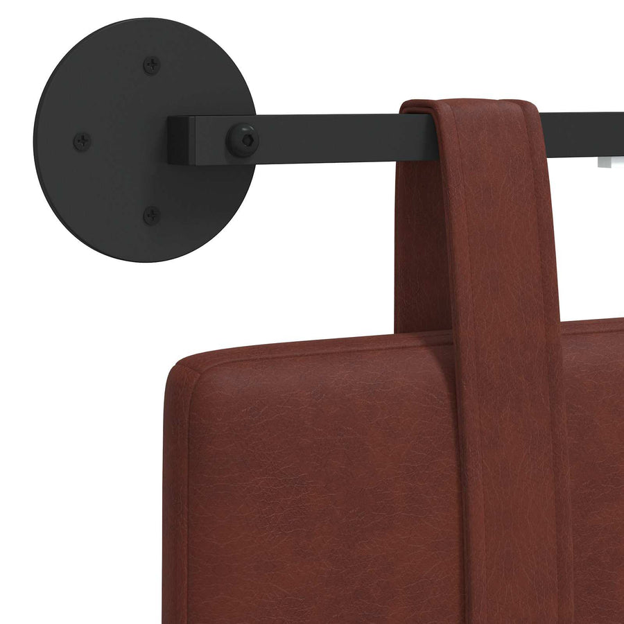 Hangend hoofdbord Met LED-verlichting Glanzend Bruin Antiek PU