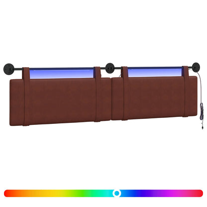 Hangend hoofdbord Met LED-verlichting Glanzend Bruin Antiek PU