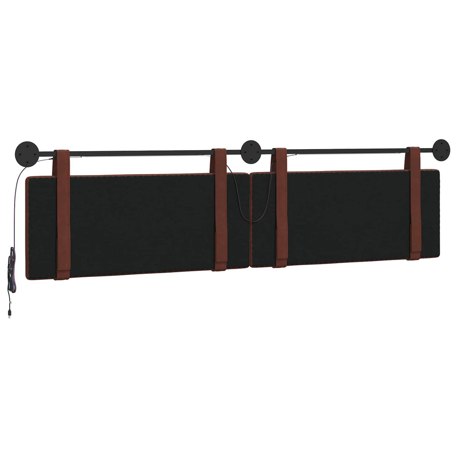 Hangend hoofdbord Met LED-verlichting Glanzend Bruin Antiek PU