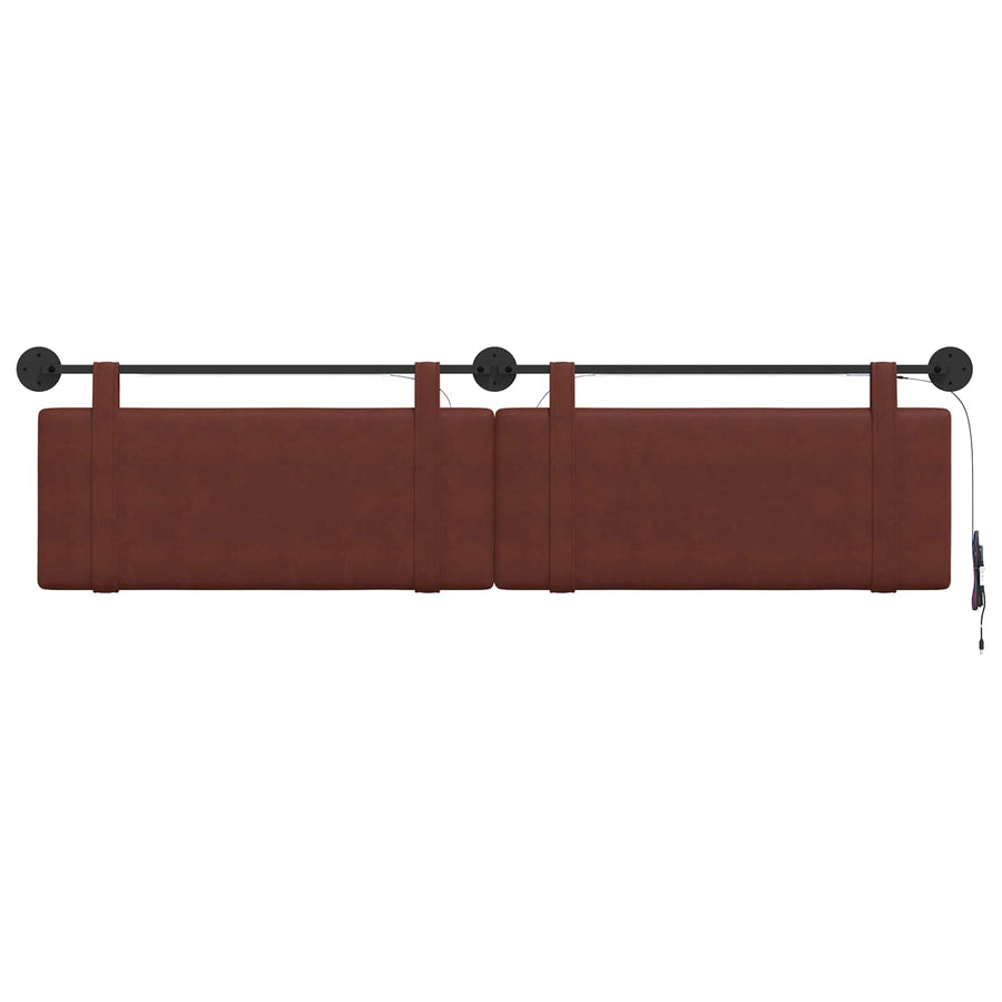 Hangend hoofdbord Met LED-verlichting Glanzend Bruin Antiek PU
