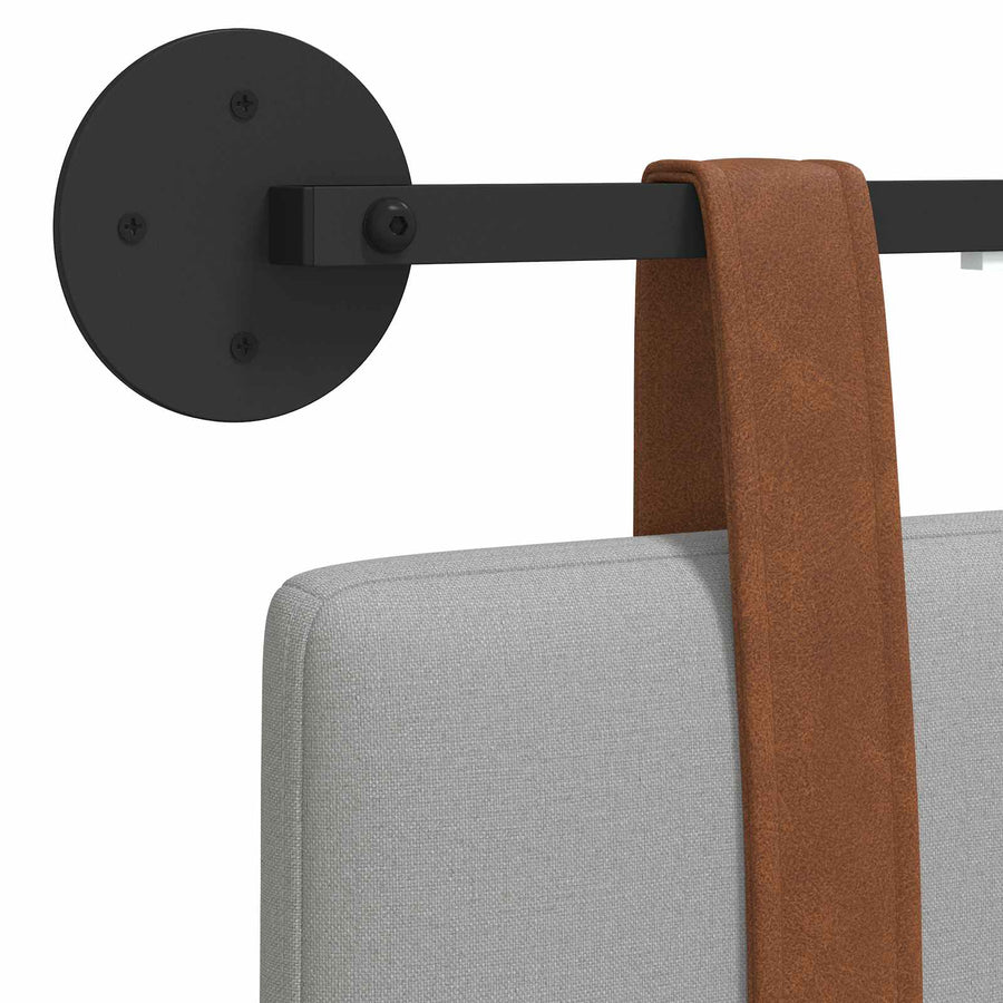 Hangend hoofdbord Met LED-verlichting Wolkengrijs Antiek PU