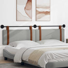 Hanging Headboard With LED lighting Cloud Grey Antique PU