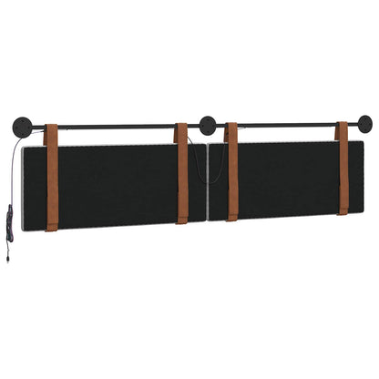 Hangend hoofdbord Met LED-verlichting Wolkengrijs Antiek PU