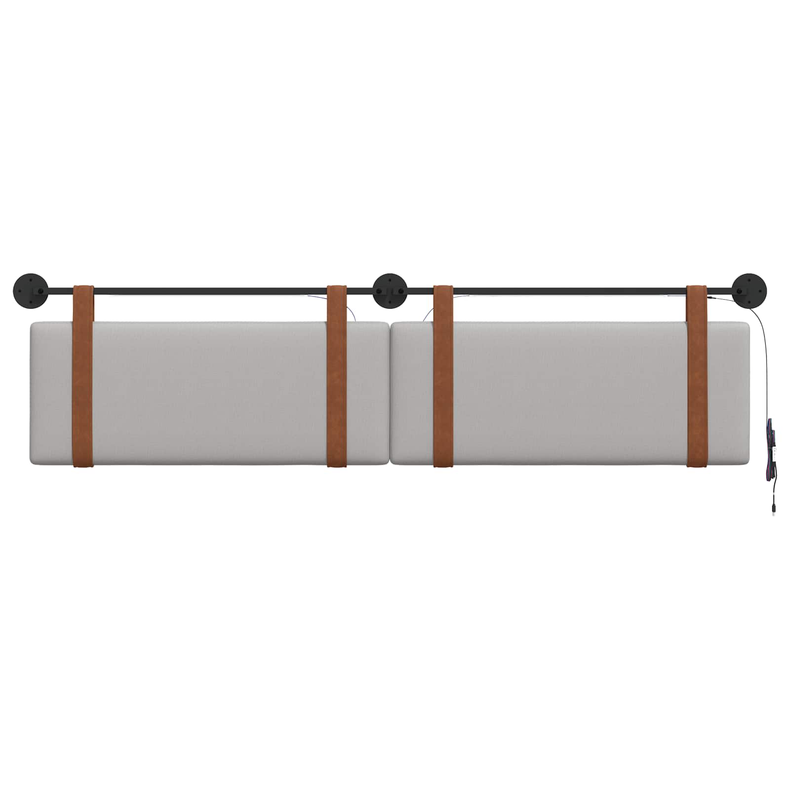 Hangend hoofdbord Met LED-verlichting Wolkengrijs Antiek PU