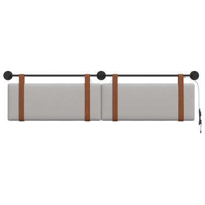 Hangend hoofdbord Met LED-verlichting Wolkengrijs Antiek PU
