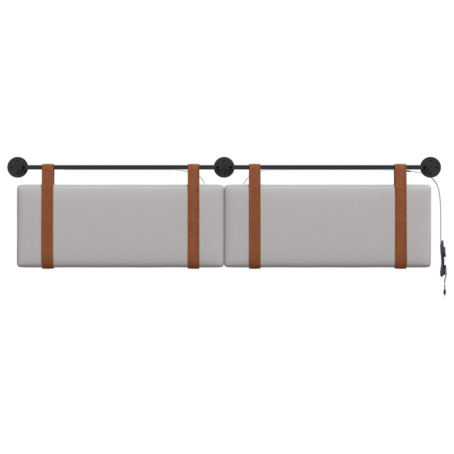 Hangend hoofdbord Met LED-verlichting Wolkengrijs Antiek PU