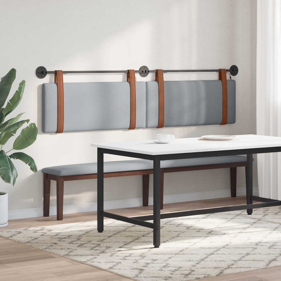 Hangend hoofdbord Met LED-verlichting Lichtgrijs Antiek PU