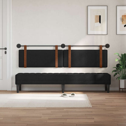 Hangend hoofdbord Met LED-verlichting Zwart Antiek PU
