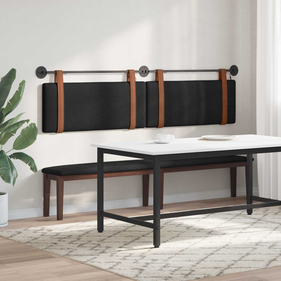 Hangend hoofdbord Met LED-verlichting Zwart Antiek PU