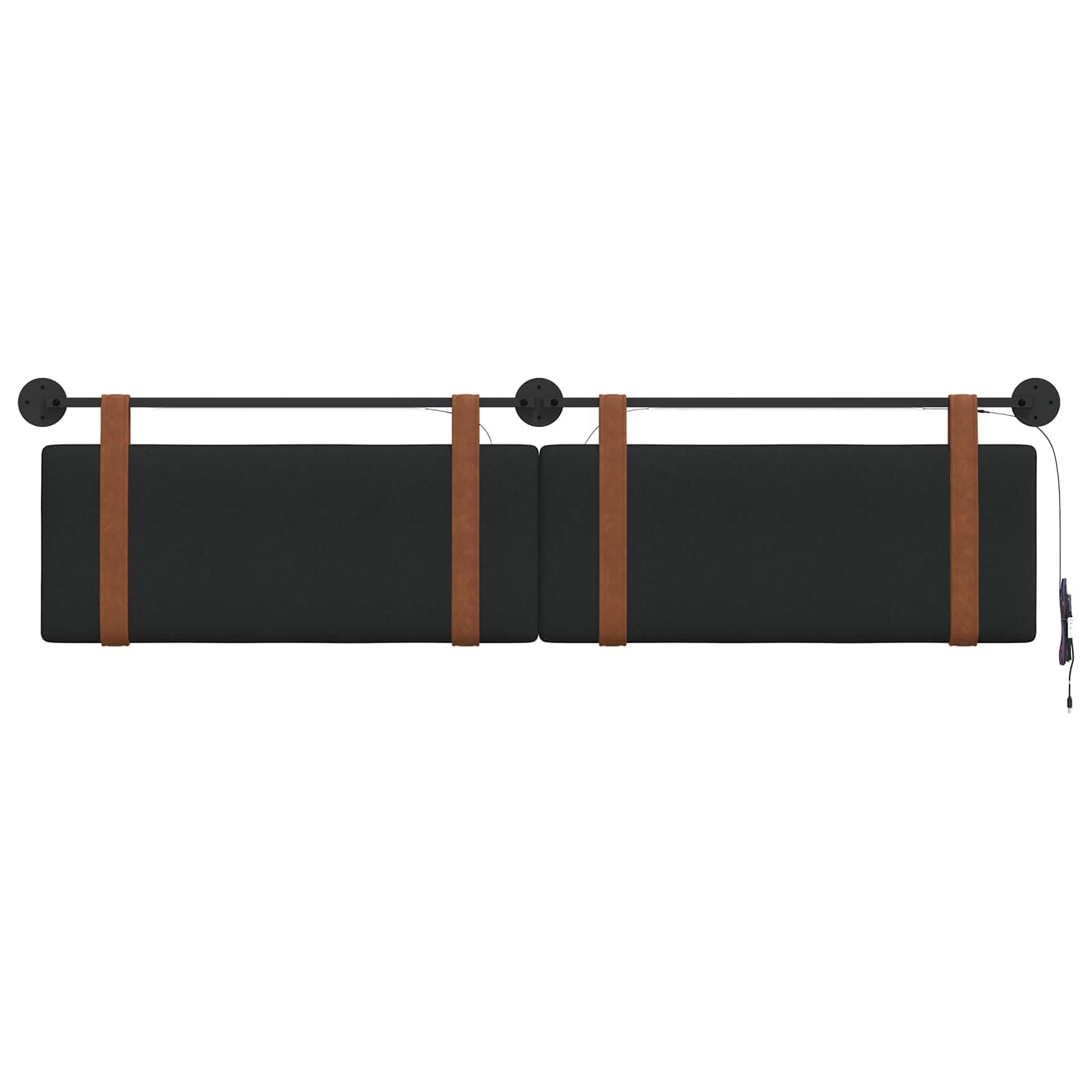 Hangend hoofdbord Met LED-verlichting Zwart Antiek PU