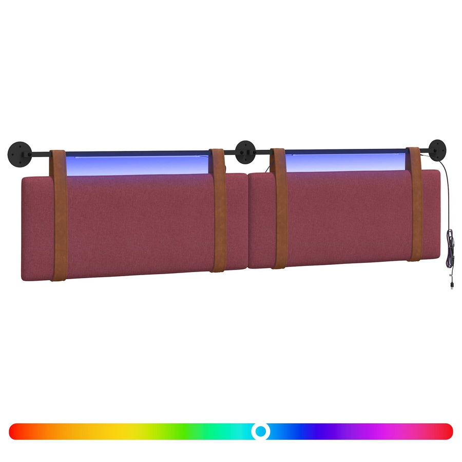Hangend hoofdbord Met LED-verlichting Wijnrood Antiek PU