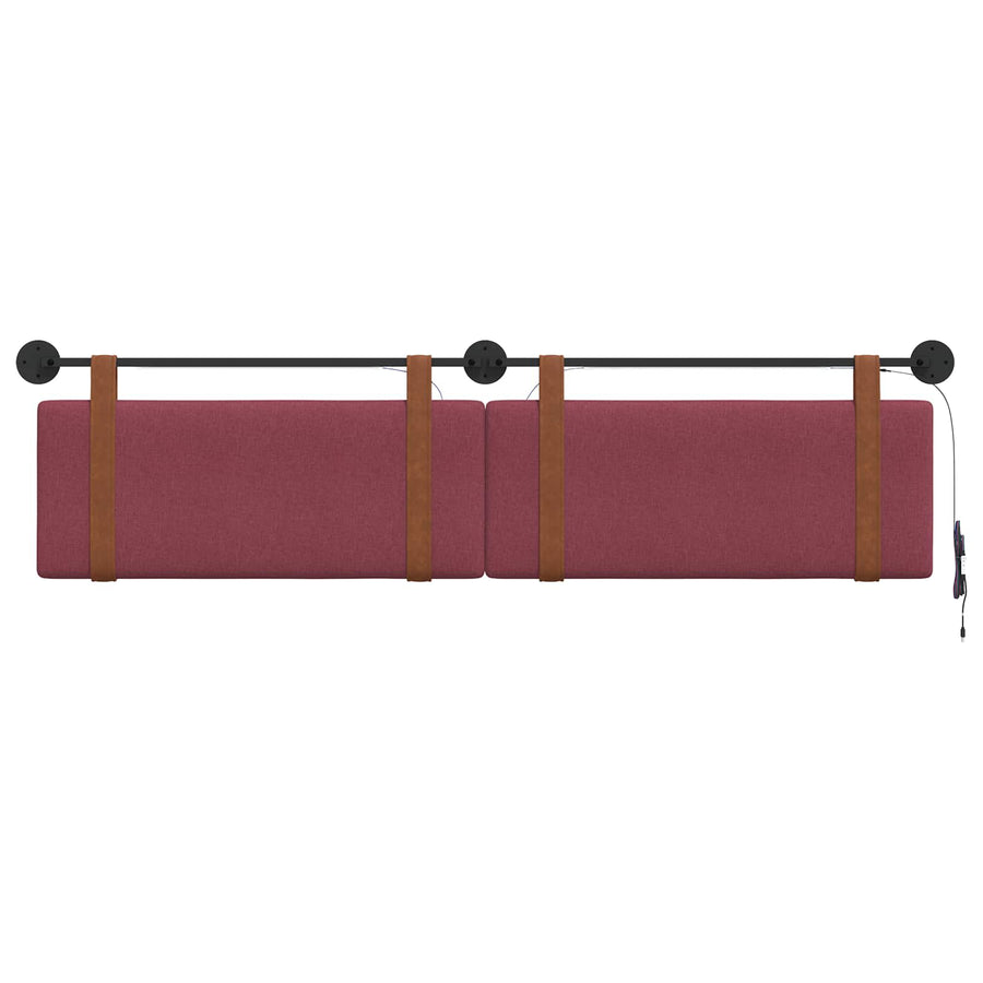 Hangend hoofdbord Met LED-verlichting Wijnrood Antiek PU