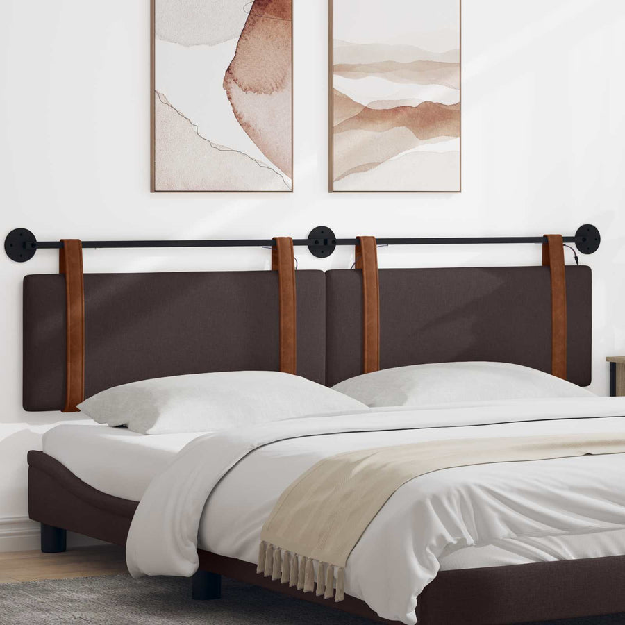 Hangend hoofdbord Met LED-verlichting Donkerbruin Antiek PU