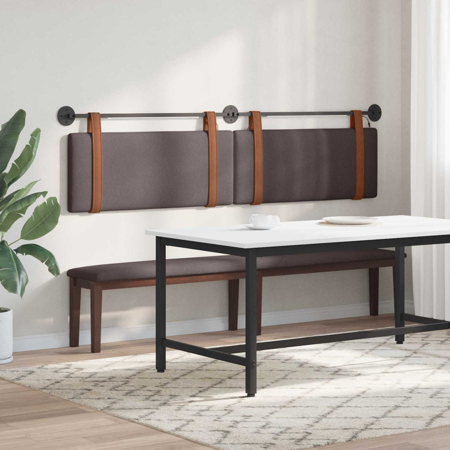 Hangend hoofdbord Met LED-verlichting Donkerbruin Antiek PU
