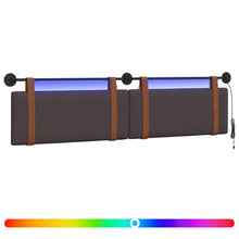 Hangend hoofdbord Met LED-verlichting Donkerbruin Antiek PU