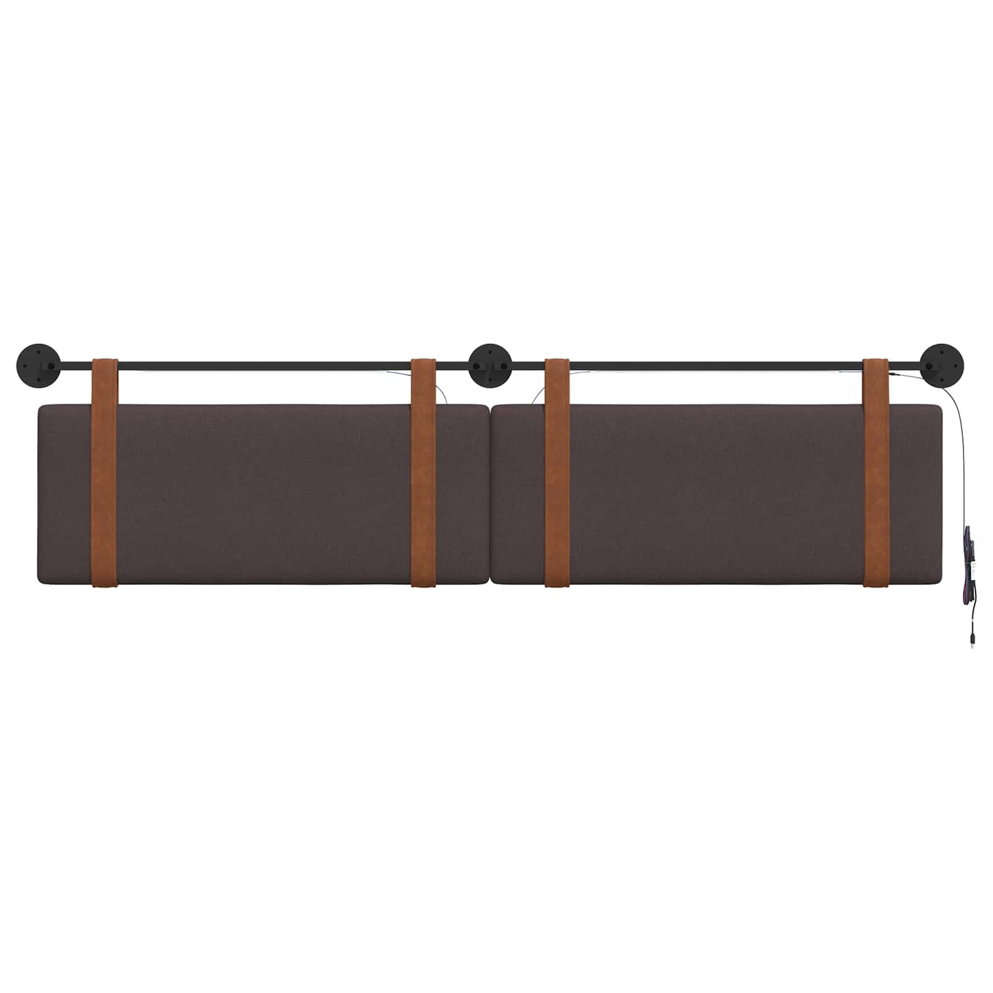 Hangend hoofdbord Met LED-verlichting Donkerbruin Antiek PU