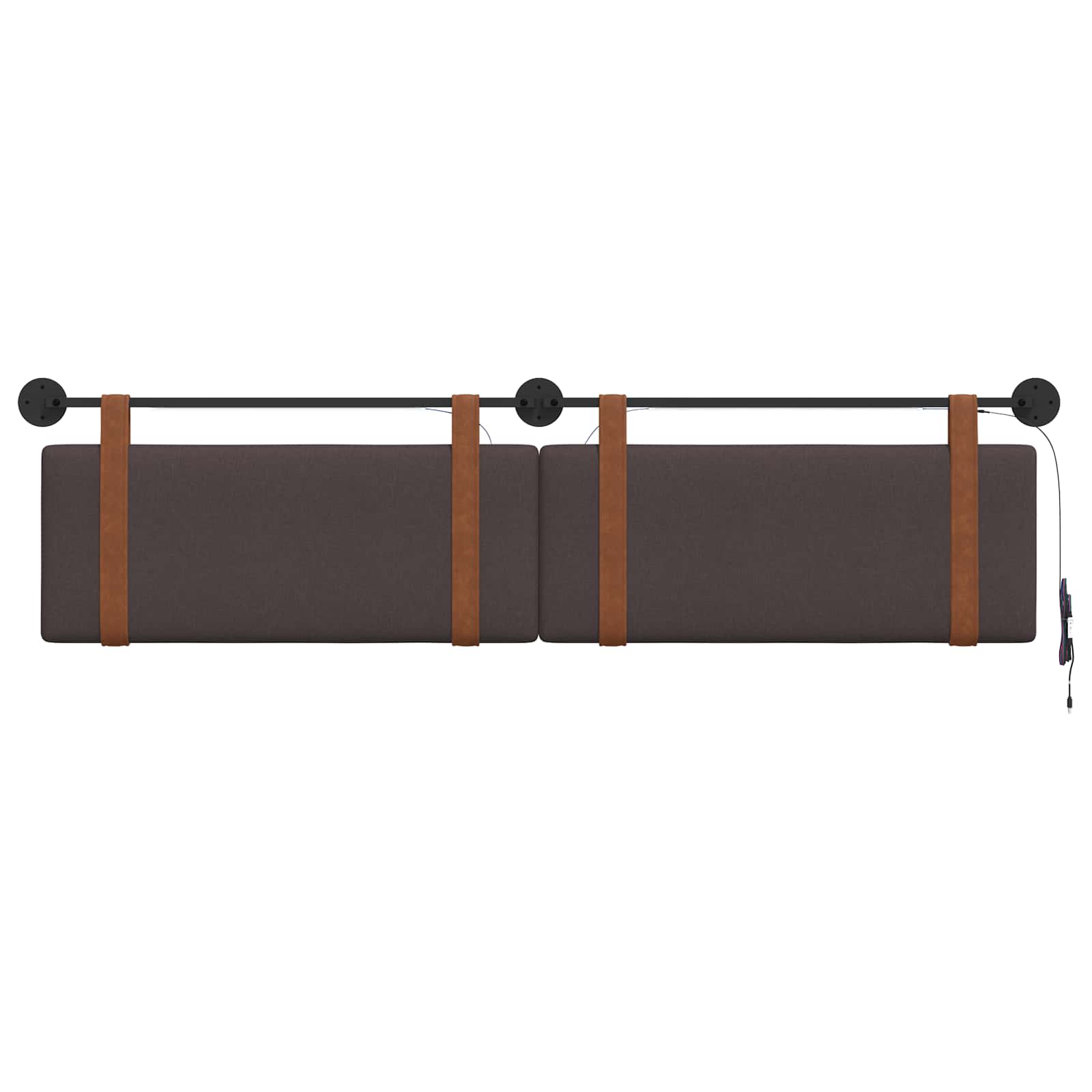 Hangend hoofdbord Met LED-verlichting Donkerbruin Antiek PU