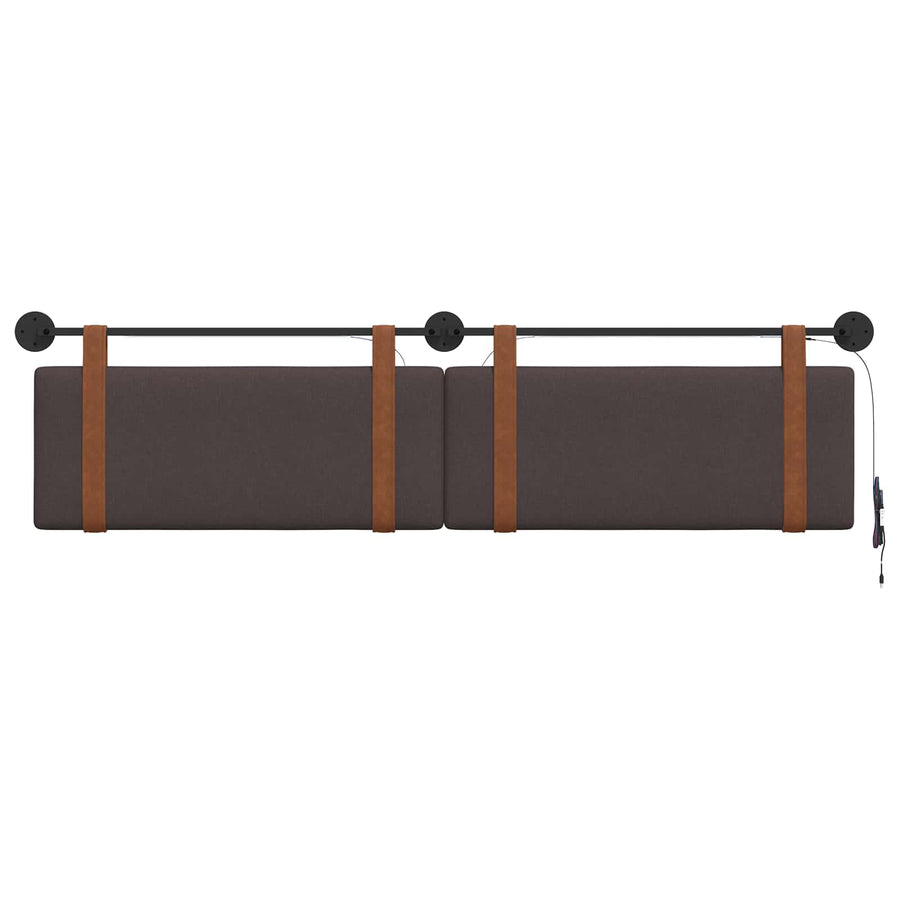 Hangend hoofdbord Met LED-verlichting Donkerbruin Antiek PU