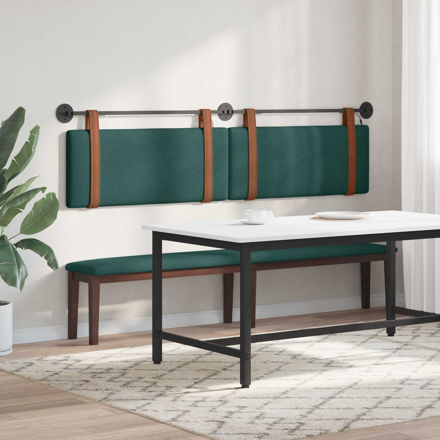Hangend hoofdbord Met LED-verlichting Donkergroen Antiek PU