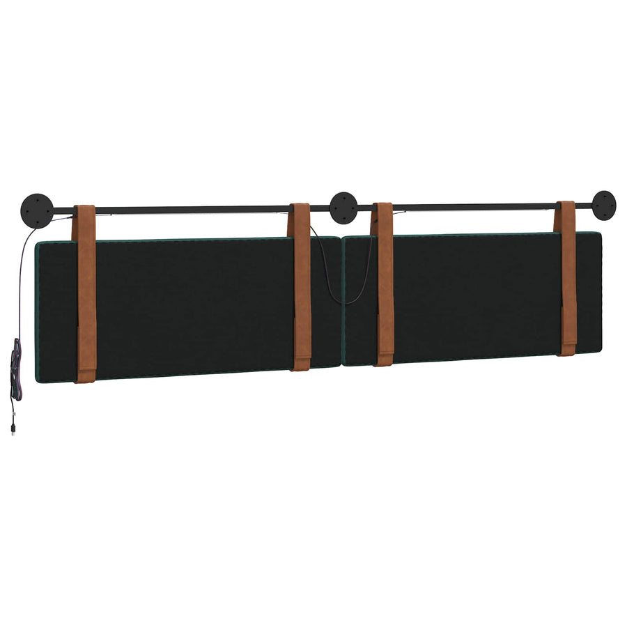 Hangend hoofdbord Met LED-verlichting Donkergroen Antiek PU