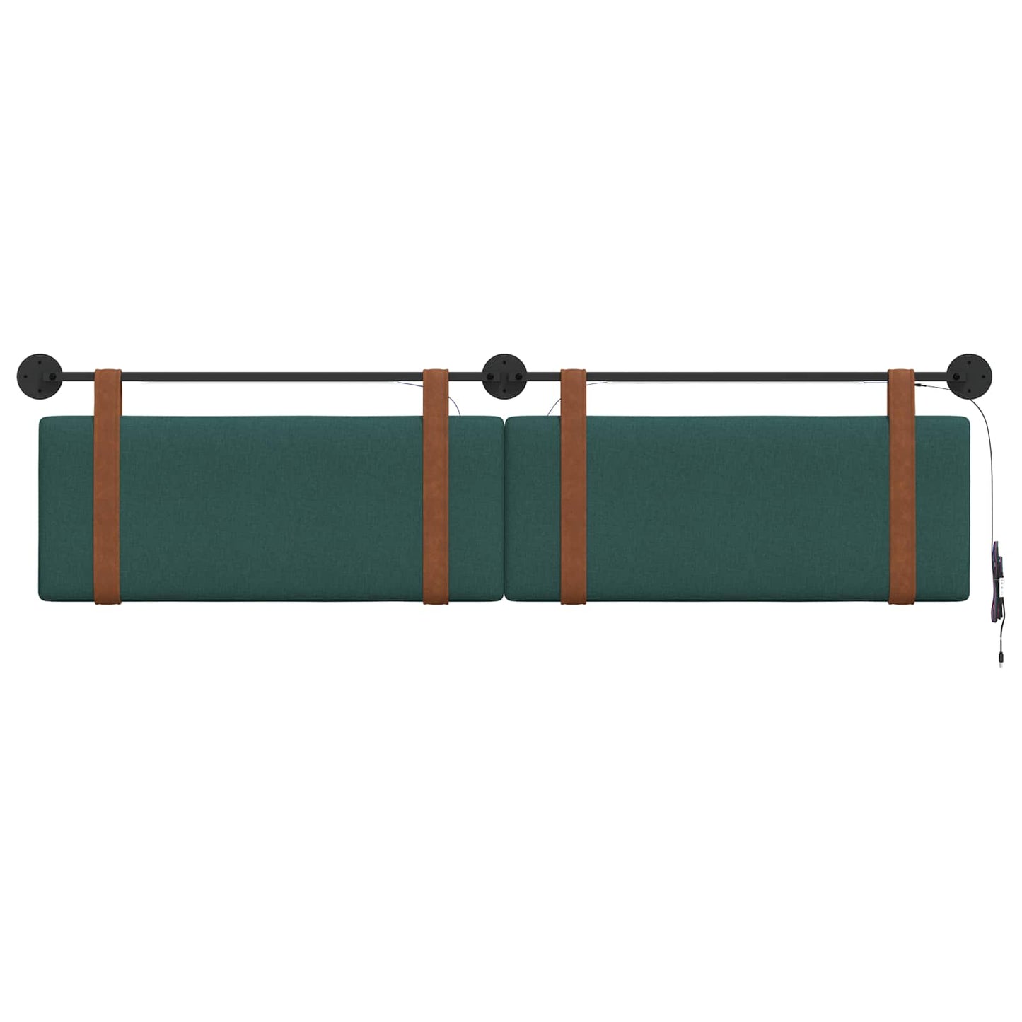 Hangend hoofdbord Met LED-verlichting Donkergroen Antiek PU