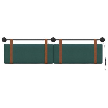 Hangend hoofdbord Met LED-verlichting Donkergroen Antiek PU