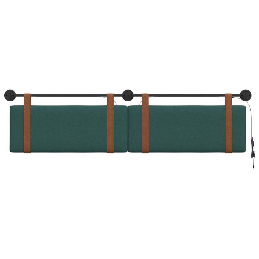 Hangend hoofdbord Met LED-verlichting Donkergroen Antiek PU