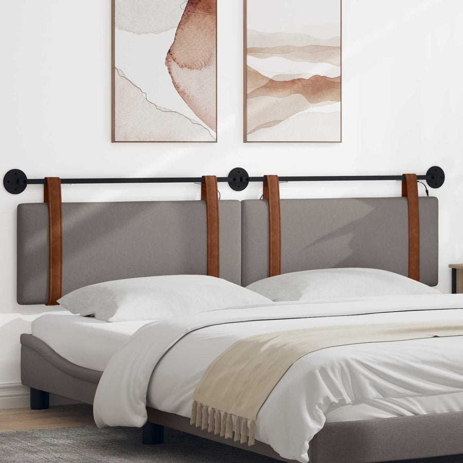 Hangend hoofdbord Met LED-verlichting Taupe Antiek PU