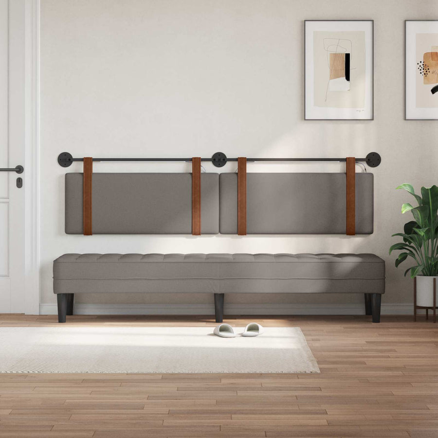 Hangend hoofdbord Met LED-verlichting Taupe Antiek PU