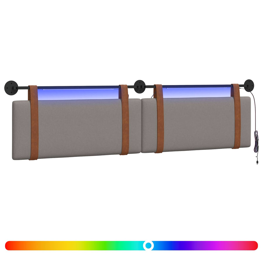 Hangend hoofdbord Met LED-verlichting Taupe Antiek PU