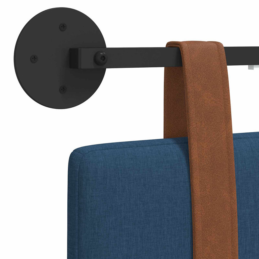 Hangend hoofdbord Met LED-verlichting Blauw Antiek PU
