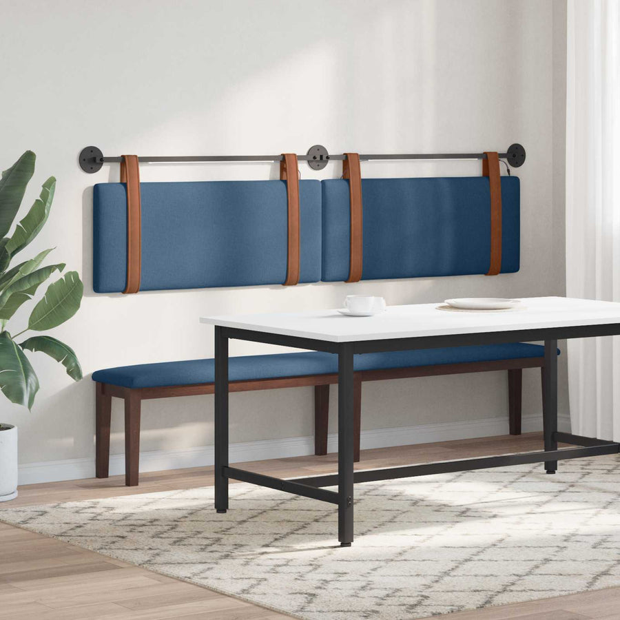 Hangend hoofdbord Met LED-verlichting Blauw Antiek PU