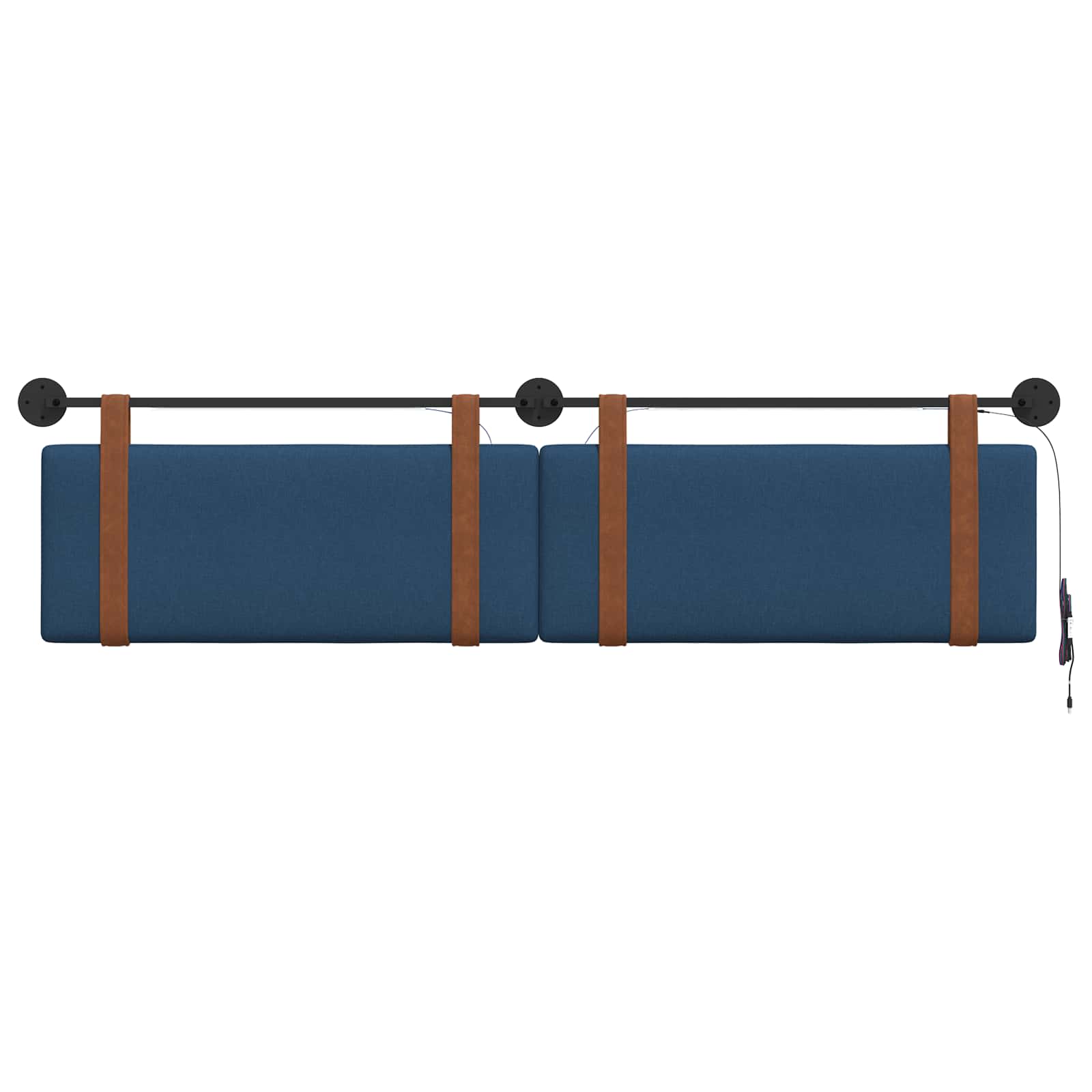 Hangend hoofdbord Met LED-verlichting Blauw Antiek PU