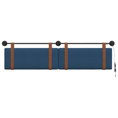 Hangend hoofdbord Met LED-verlichting Blauw Antiek PU