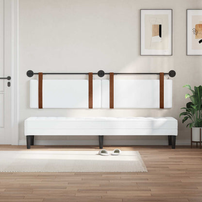 Hangend hoofdbord Met LED-verlichting Wit Antiek PU