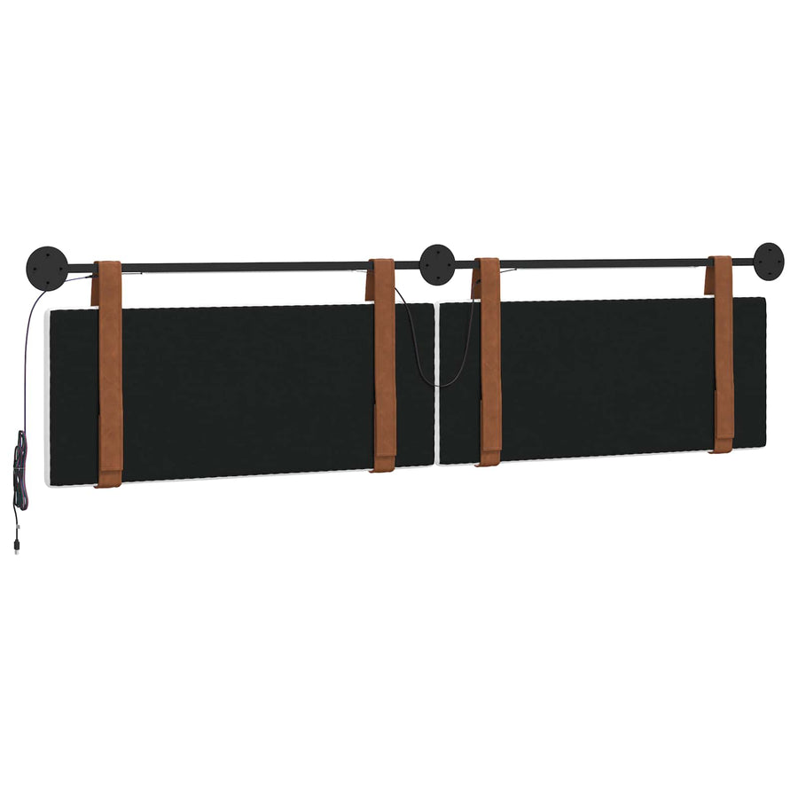 Hangend hoofdbord Met LED-verlichting Wit Antiek PU