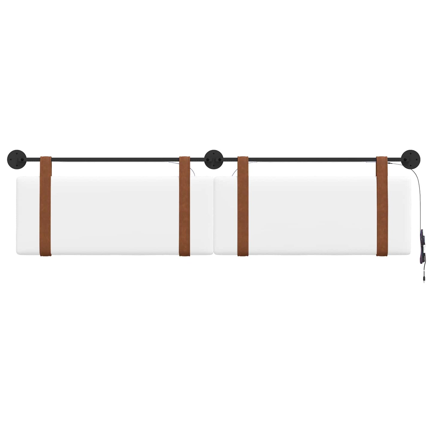Hangend hoofdbord Met LED-verlichting Wit Antiek PU