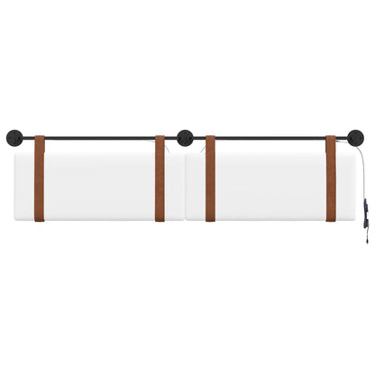 Hangend hoofdbord Met LED-verlichting Wit Antiek PU