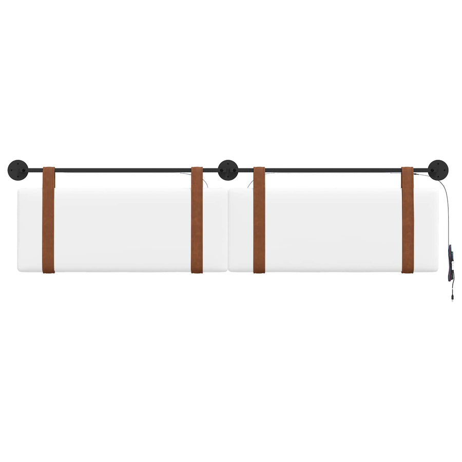 Hangend hoofdbord Met LED-verlichting Wit Antiek PU