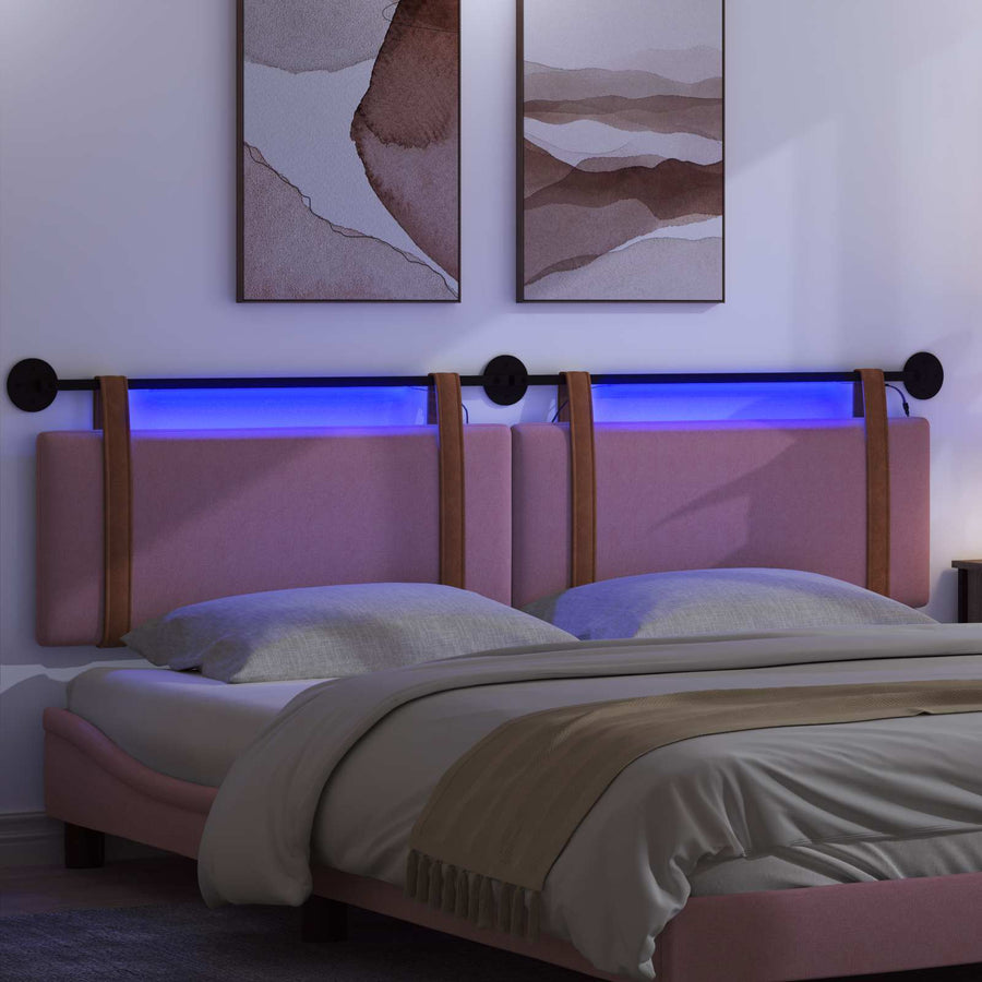 Hangend hoofdbord Met LED-verlichting Roze Antiek PU