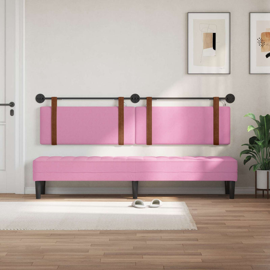 Hangend hoofdbord Met LED-verlichting Roze Antiek PU