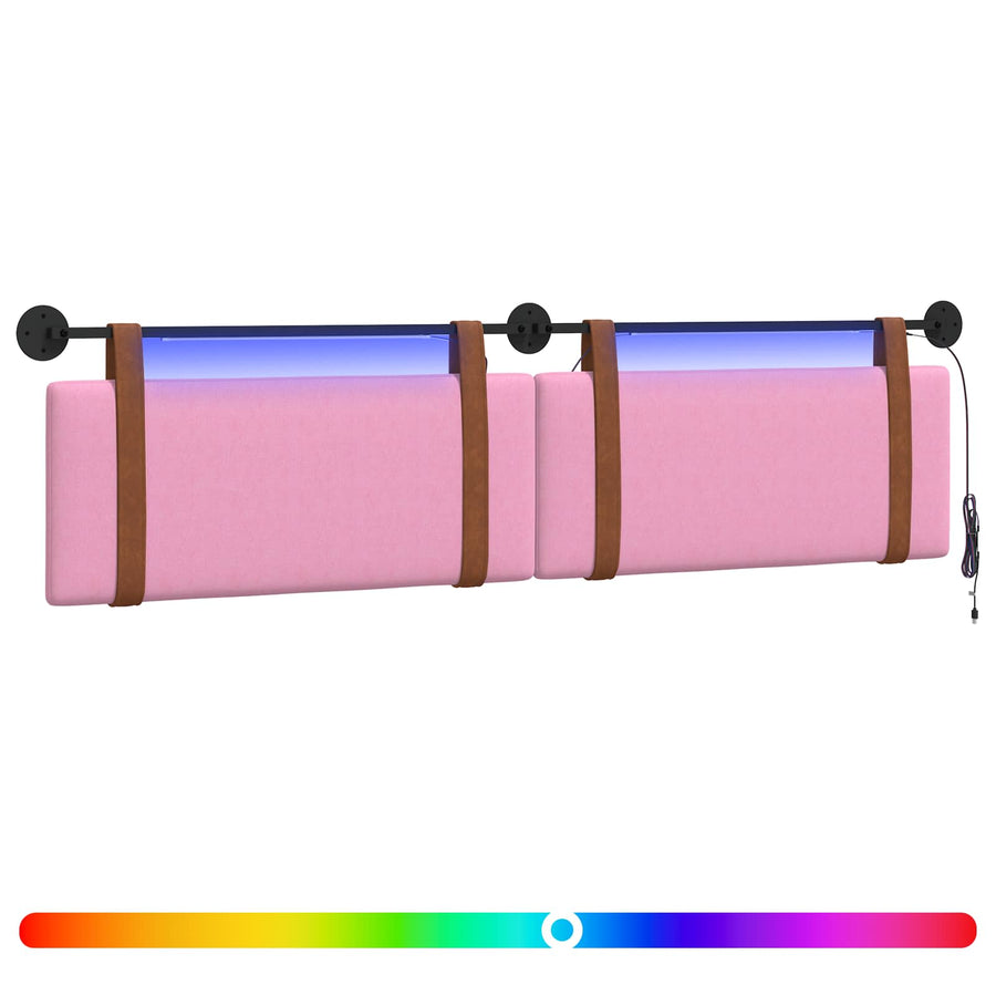 Hangend hoofdbord Met LED-verlichting Roze Antiek PU
