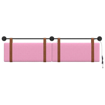 Hangend hoofdbord Met LED-verlichting Roze Antiek PU